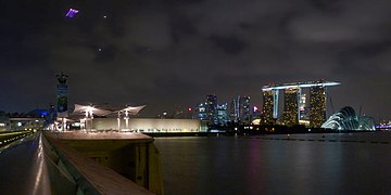 Marina Barrage viewed from its east end.