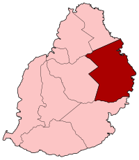 Localização do distrito de Flacq na Maurícia