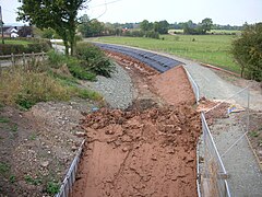 Montgomery Canal at Redwith Bridge puddled (C)