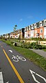 La piste cyclable du boulevard Thimens dans l'arrondissement de Saint-Laurent.