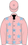 PINK, light blue stars, pink sleeves and cap