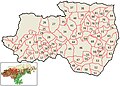 Mapa de la Reserva nacionl de caza Saja con los montes de utilidad pública y situación