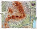 Harta fizico-geografică şi administrativă a României din 1967