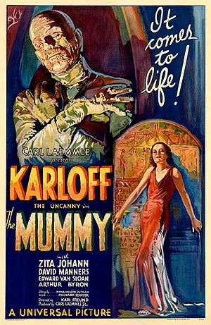 Film poster for the 1932 film The Mummy.