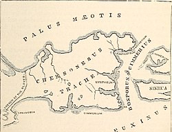 Map of Kerch Peninsula in antiquity.