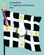 Drapeau du 2e bataillon du 7e régiment d'infanterie de ligne de 1791 à 1793.