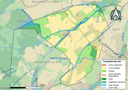 Carte des infrastructures et de l'occupation des sols de la commune en 2018 (CLC).