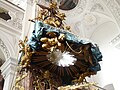 Decorations on the sounding board above the pulpit