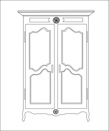 Schéma représentant une armoire.