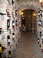 Wine storage in a wine cave in Aranda de Duero