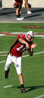 Maryland quarterback Chris Turner immediately after releasing the ball in a forward pass attempt