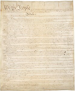 United States Constitution, page 1, by the Constitutional Convention