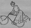 Fahrradfahrerin im Hosenrock, Illustration von 1897