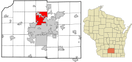 Location of the Town of Westport in Dane County and the state of Wisconsin.