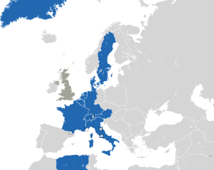 Um mapa colorido dos países da Europa