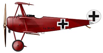 Fokker Dr.I del Rittmeister Manfred von Richthofen con i colori dello Jasta 11.