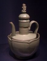 Goryeo celadon ewer or tea pot inside a cup