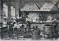 Atelier de teinture des peaux pour la préparation du maroquin.(XIXe siècle).
