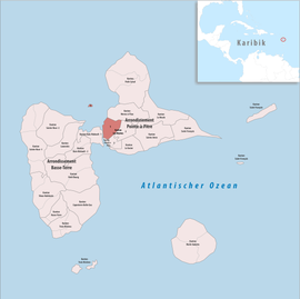 Location of the Canton of Les Abymes-1 in Guadeloupe