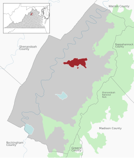 Location of Luray within Page County