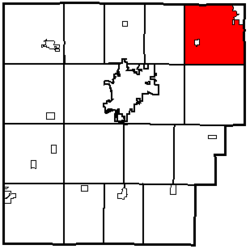 Location of Washington Township in Hancock County