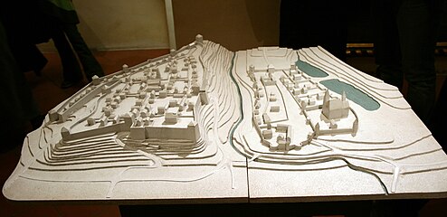 Model of Gradec and Kaptol from 13th century