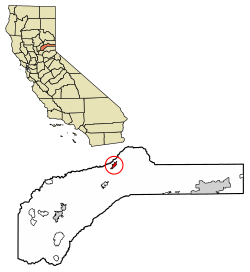 Location of Graniteville in Nevada County, California.