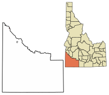 Location of Givens Hot Springs in Owyhee County, Idaho.