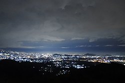 Skyline of Padalarang at night, taken from Flag Mountain (Gunung Bendera).