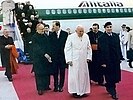 Pope John Paul II arriving in Sarajevo
