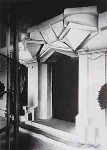 Detail of the entrance of La Maison Cubiste at the 1912 Salon d'Automne