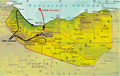 Map of invasion route of the Italian conquest of British Somaliland in August 1940