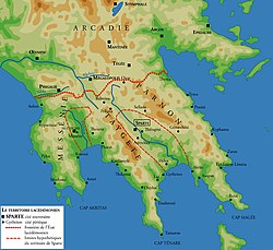 Map of Ancient Sparta