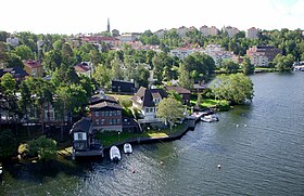 Vue aérienne de Stora Essingen.