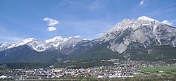 Telfs seen from the Mieming Range