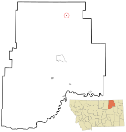 Location of Opheim, Montana