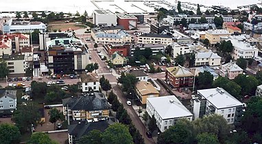 Aerial view of Mariehamn.