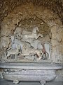 The central chamber of the grotto, with a unicorn. The original grotto featured a statue of Orpheus with his lyre in the center; the animals were listening to his music.