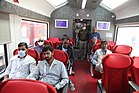 Inside view of the Vistadome coach of the Ahmedabad–Kevadiya Jan Shatabdi Express