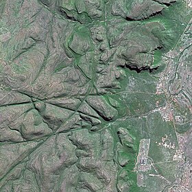 Vue satellite de la partie nord-est du Waterberg.