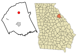 Location in Wilkes County and the state of Georgia