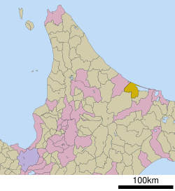 Location of Yūbetsu in Hokkaido (Okhotsk Subprefecture)