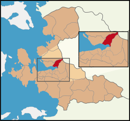 Map showing Karşıyaka District in İzmir Province
