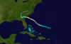 Summary map of the 1911 Atlantic hurricane season