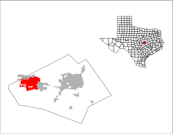 ベル郡内の位置の位置図