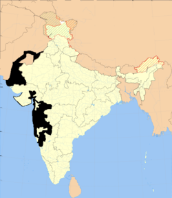 Location of Bombay Presidency