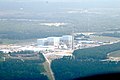 A typical two-unit US-BWR at the Brunswick Nuclear Generating Station; the containments (Mark I) are within the cubical shield buildings too