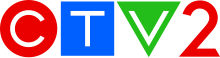 The CTV 2 network logo: a red circle containing a C, a blue square containing a T, and a green triangle containing a V. A red 2 in matching semi-geometric style sits to the right.