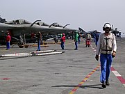 Rafale fighters on the flight deck of the aircraft carrier Charles de Gaulle