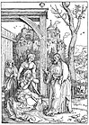 Albrecht Dürer, gravure sur bois, 29,5 × 21,1 cm, de la série sur la Vie de la Vierge (v. 1507).